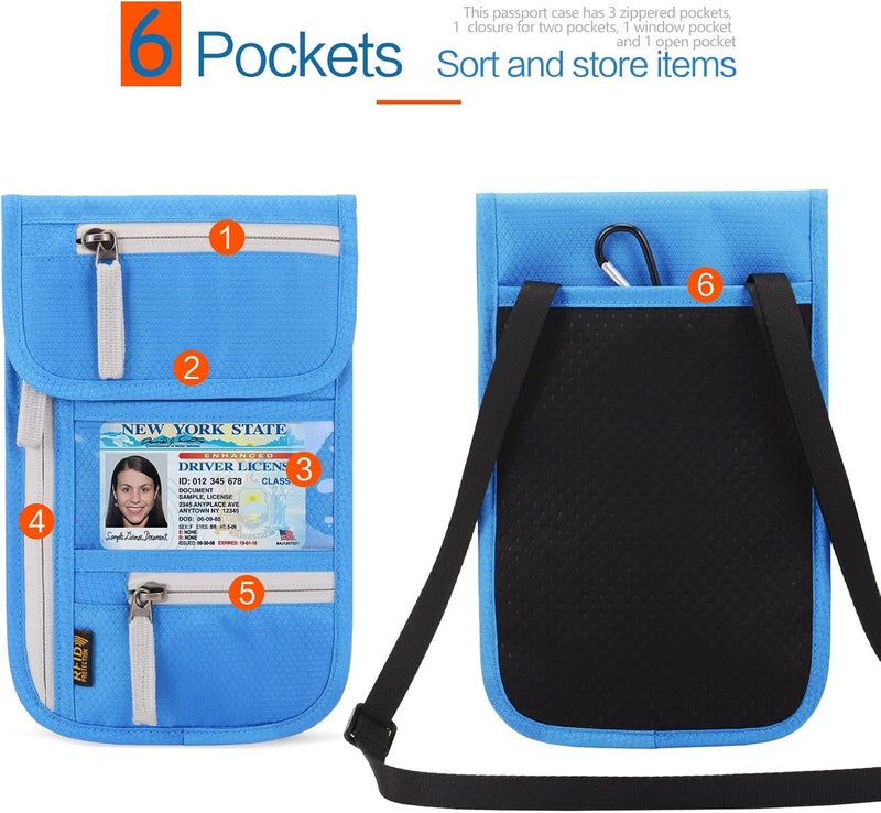 Arouselove Neck Wallet Lightweight RFID Blocking Waterproof Travel Pouch for Women Men - Image 3